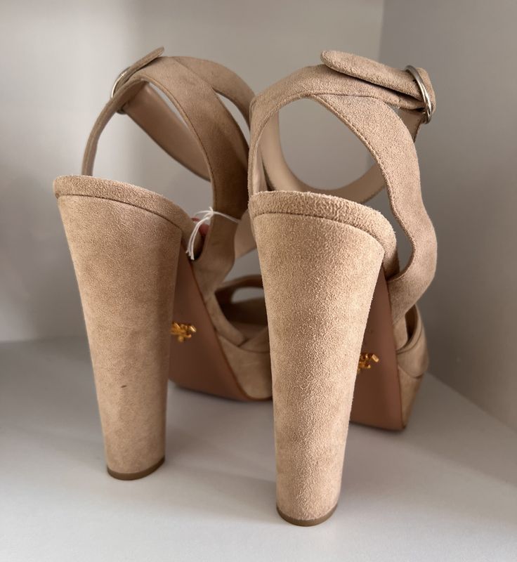 102439 - Prada Platform Suede Sandals
