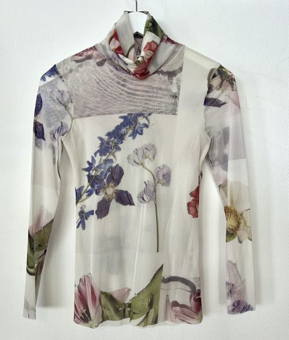 Hovedbilde 102622 - Ganni White Tilden Floral Mesh Top