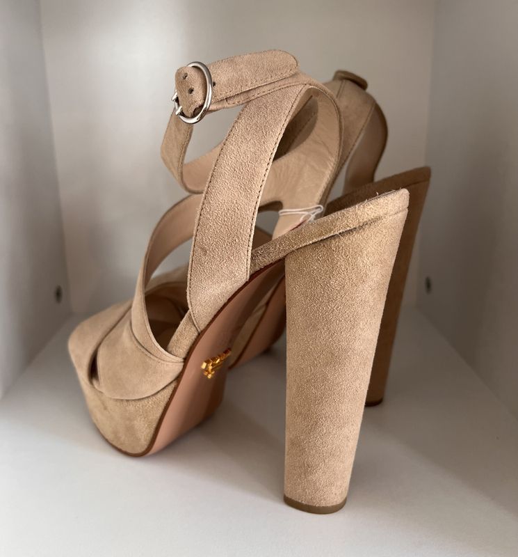 102439 - Prada Platform Suede Sandals